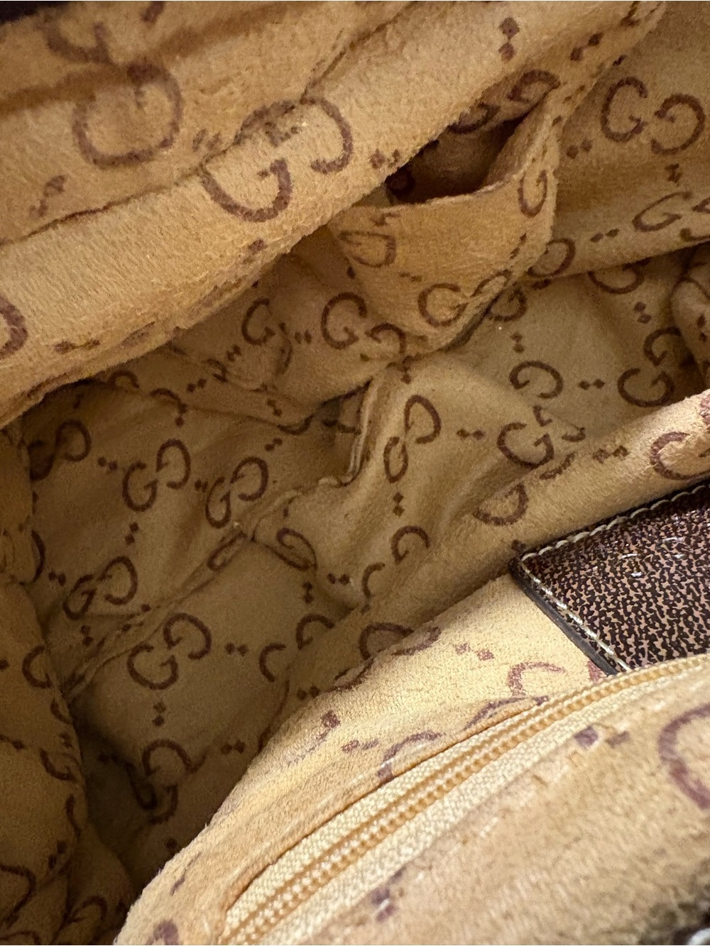 Brown GG Canvas Studded Satchel with Red & Green Web - Picture 9 of 12